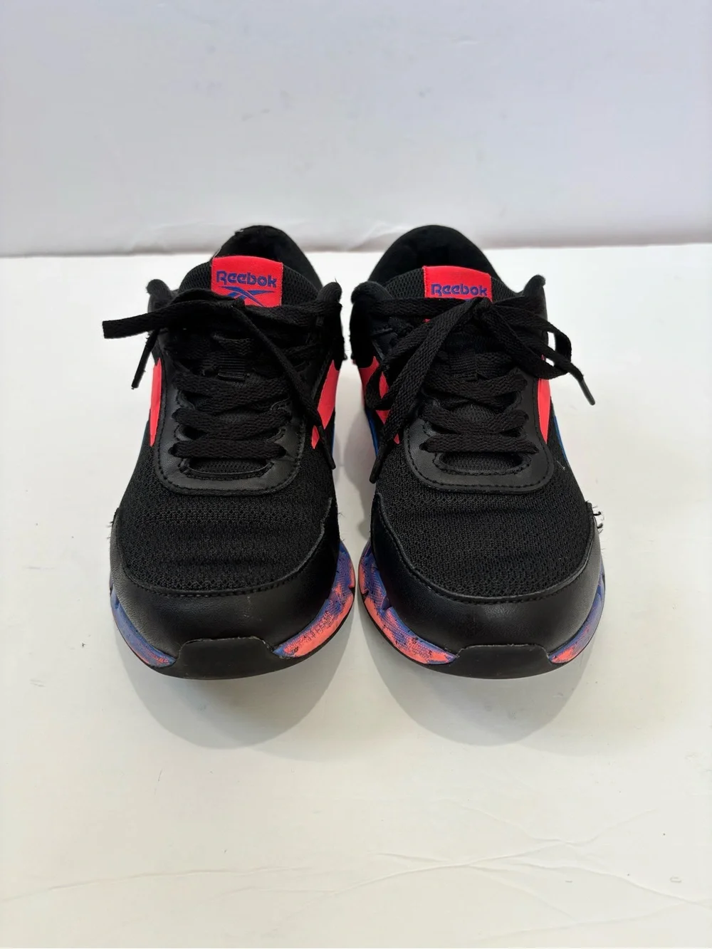 Reebok Boy's 3.5Y Zig Dynamica 2.0 Athletic Running Sneakers Black Blue Orange